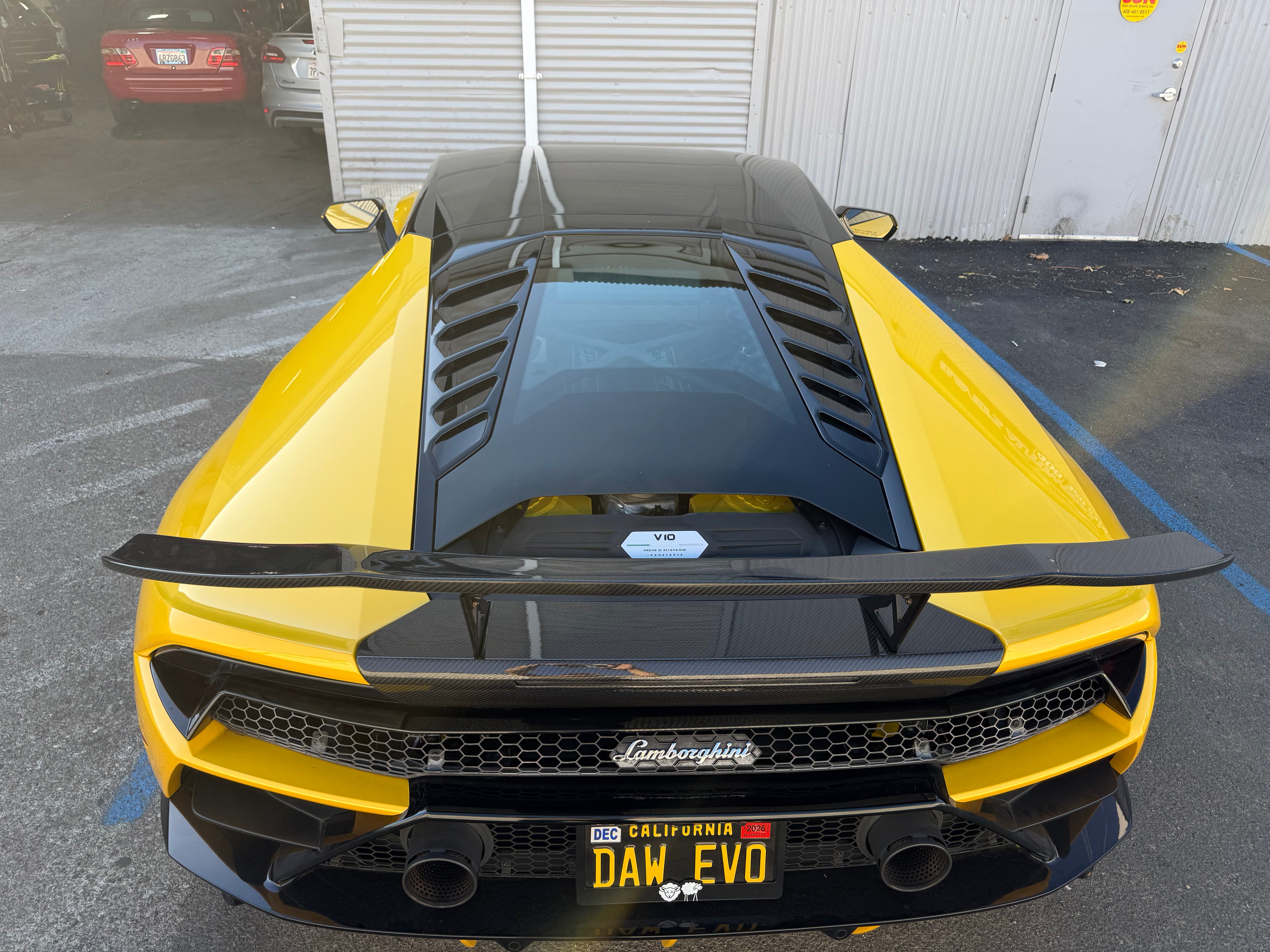 1016 Style Carbon Fiber Rear Spoiler Wing w/ Decklid - Lamborghini Huracan