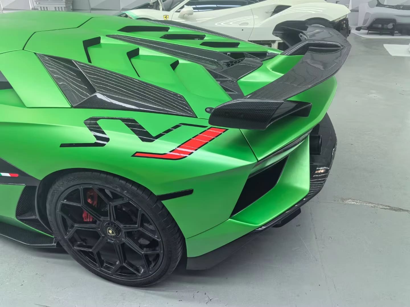 Carbon Fiber SVJ Style Rear Wing w/ base - Lamborghini aventador LP700 LP750 SVJ