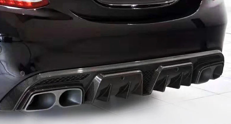 B-Style Carbon Fiber Rear Diffuser - Mercedes Benz W205 C-Class