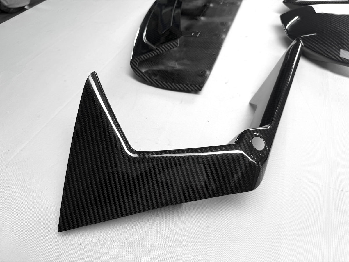Dry Carbon Fiber Front Bumper Air Knife Trim - Lamborghini Revuelto