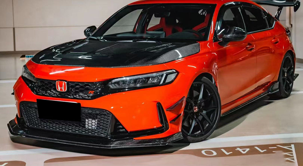 Carbon Fiber Front Bumper VRS Style 2 piece Front Lower Lip - Honda Civic TypeR FL5