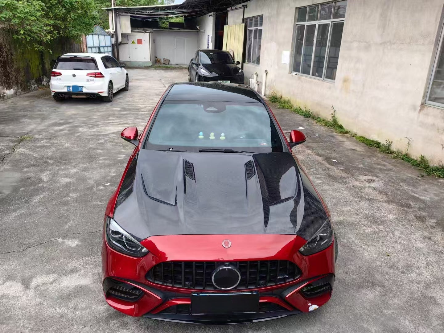 Carbon Fiber Vented Engine Hood - Mercedes Benz C-series C200 C300 C43 C63S W206