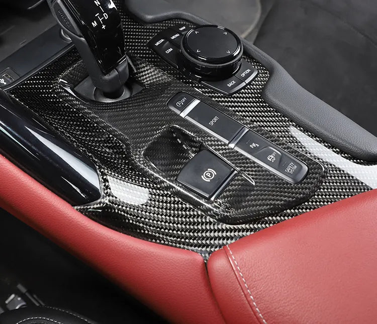 Carbon Fiber Center Control Gear Shift Button Panel Cover - Toyota GR Supra A90 2019+