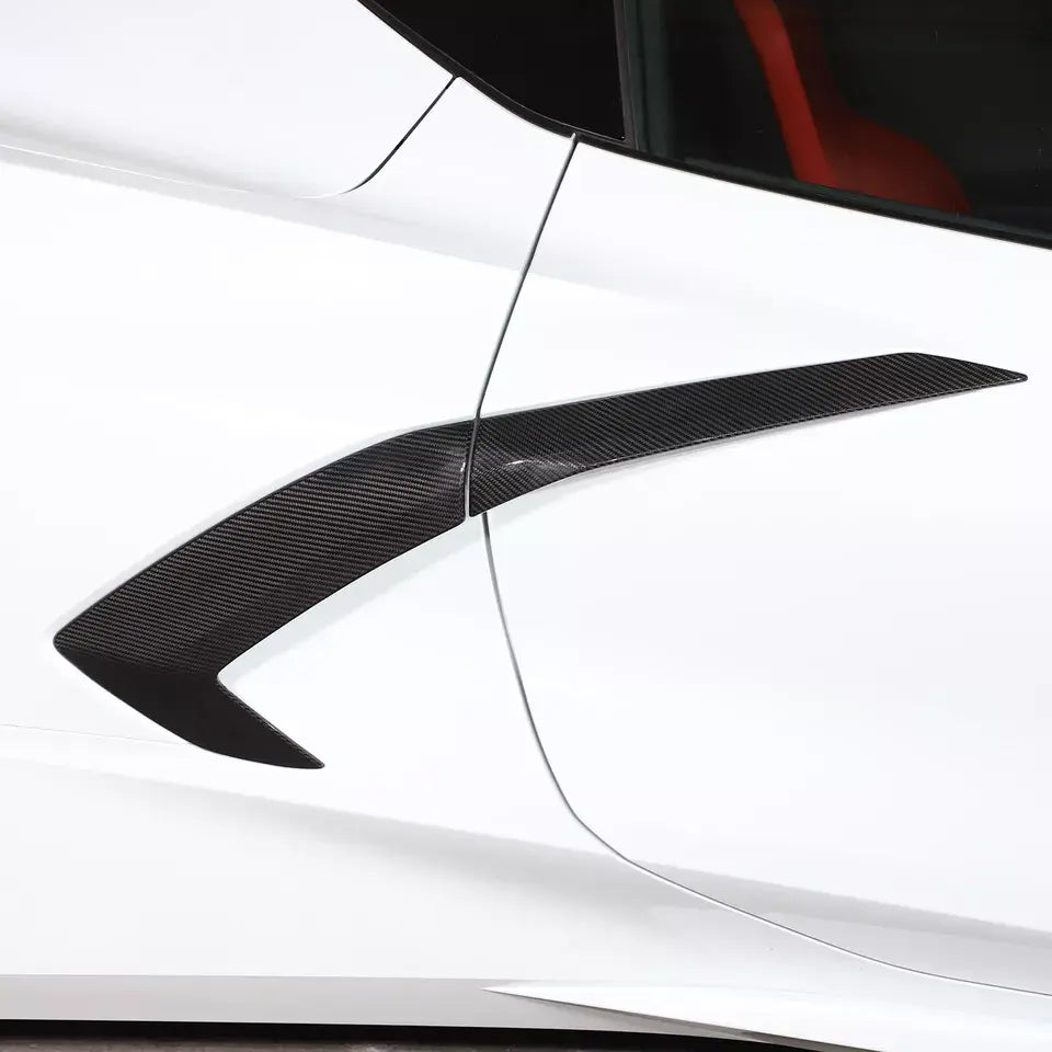 Carbon Fiber Side Fender Vent Door Garnish Trim - Corvette C8