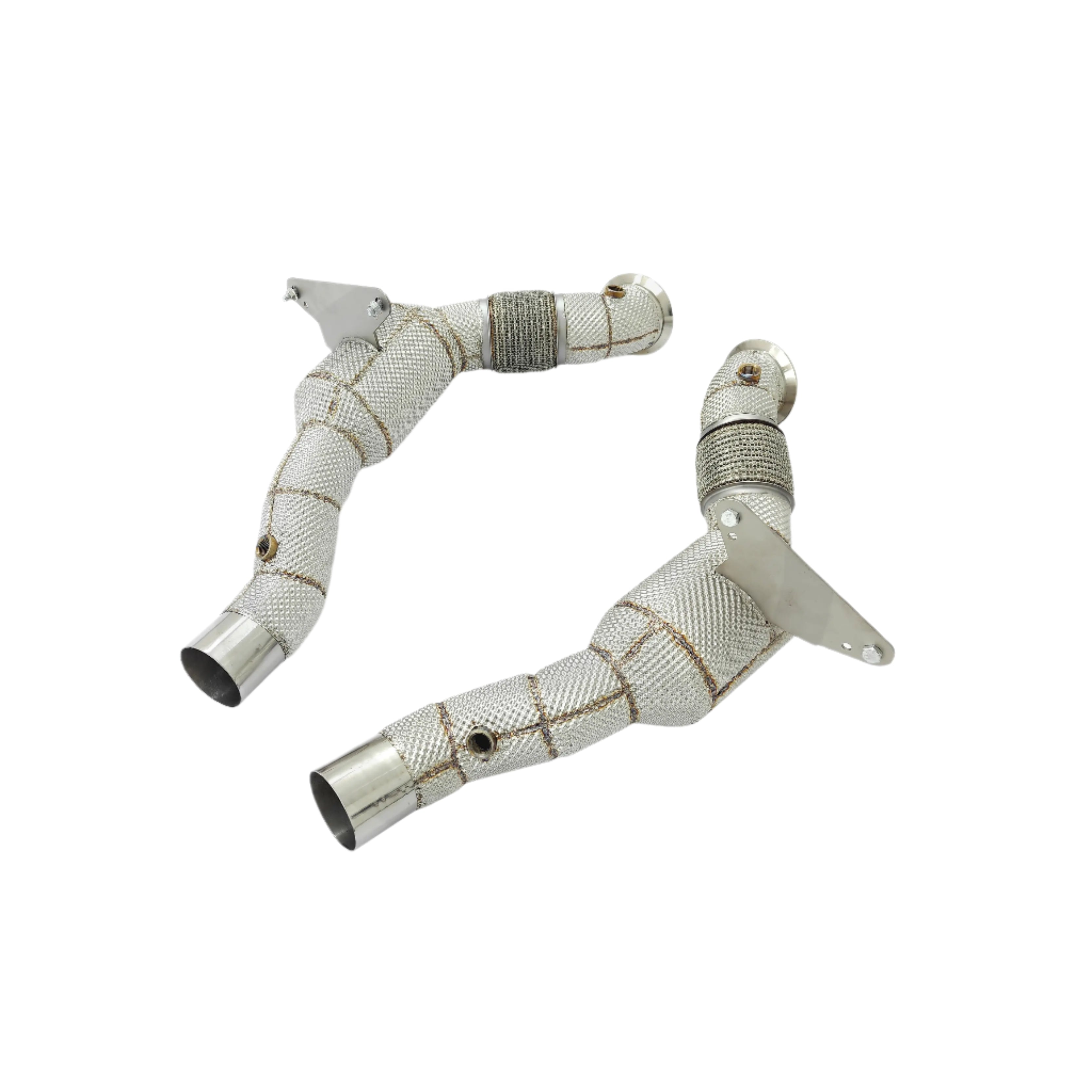 Cat Less Downpipes W/ Heat Shield - Ferrari 488