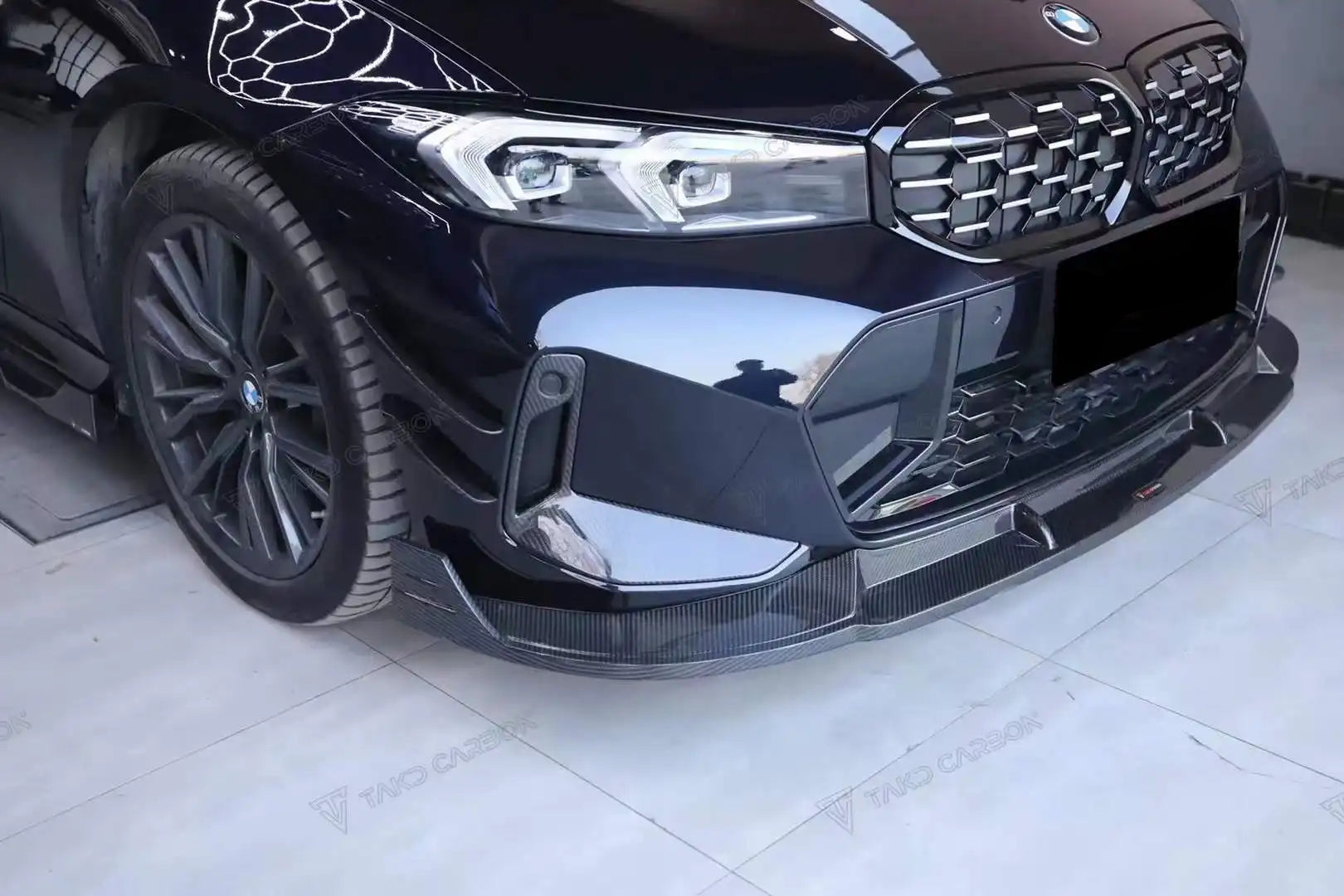 Dry Carbon Fiber T Style Front Bumper Lip - BMW G20 3 Series LCI