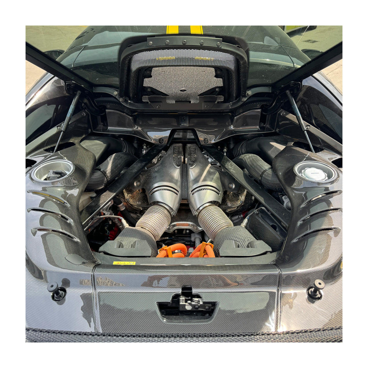 Dry Carbon Fiber Engine Bay Trim Kit Cover - Ferrari 296 GTB/GTS