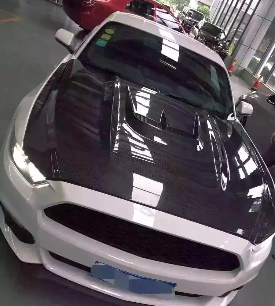 Carbon Fiber Vented Front Engine Hood - Ford Mustang 2015-2017