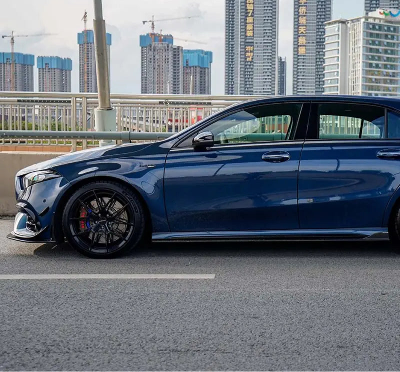 Paktechz Prepreg Carbon Fiber Side Skirts - Mercedes Benz W177 a Class Sport A35 A45s Hatchback