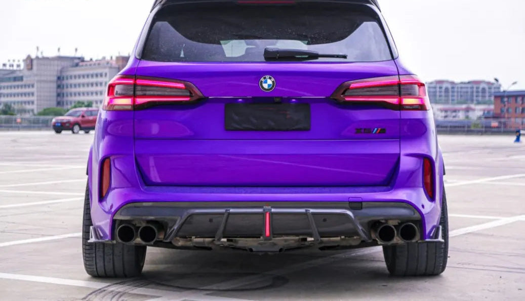 Carbon Fiber AE Style Rear Diffuser W/ LED light - BMW X5M F95 X6M F96