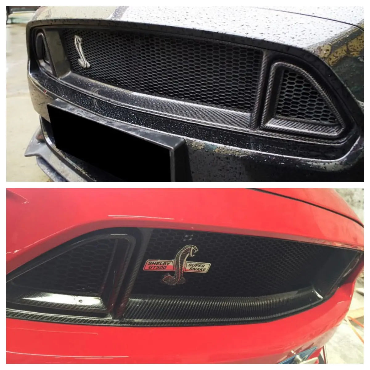 Carbon Fiber R Style Front Bumper Grille Cover -  Ford Mustang 2015-2017