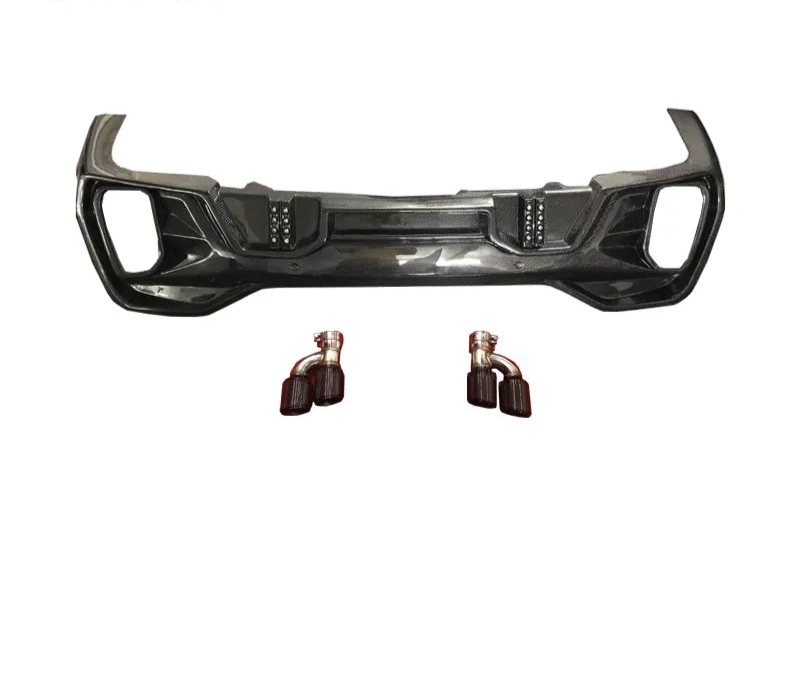 Carbon Fiber Rear Diffuser W/ LED - BMW X6 G06 M Sport