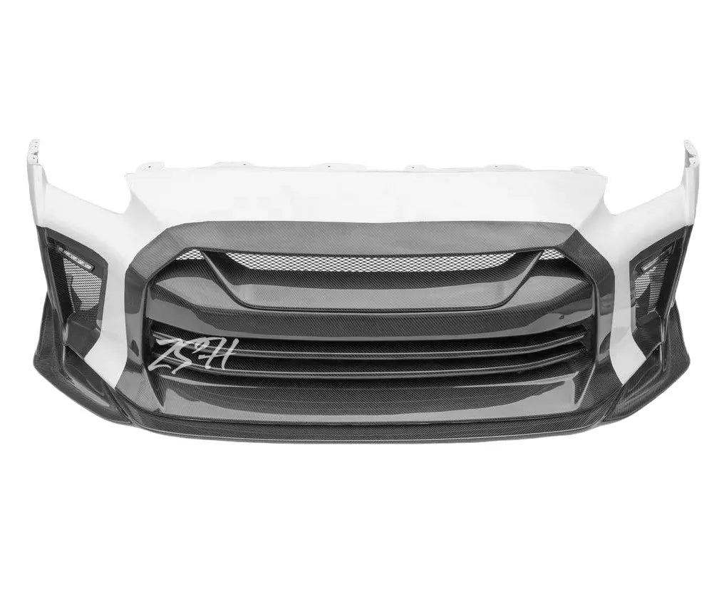 Top Secret Style Half Carbon Front Bumper - Nissan GT R35