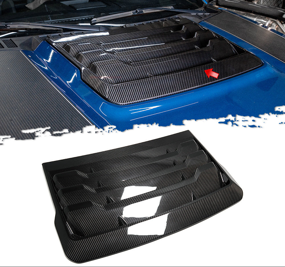 Carbon Fiber Vented Hood Bonnet Trim Cover - Ford F150 F-150 Raptor 2015-2020