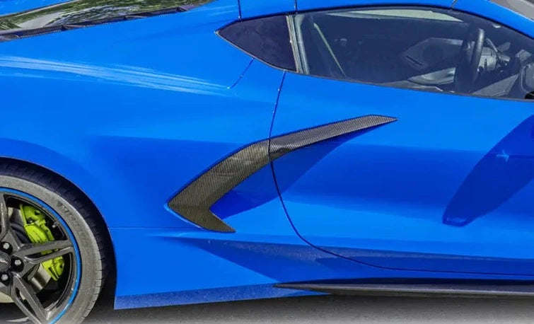 Carbon Fiber Side Fender Vent Door Garnish Trim - Corvette C8
