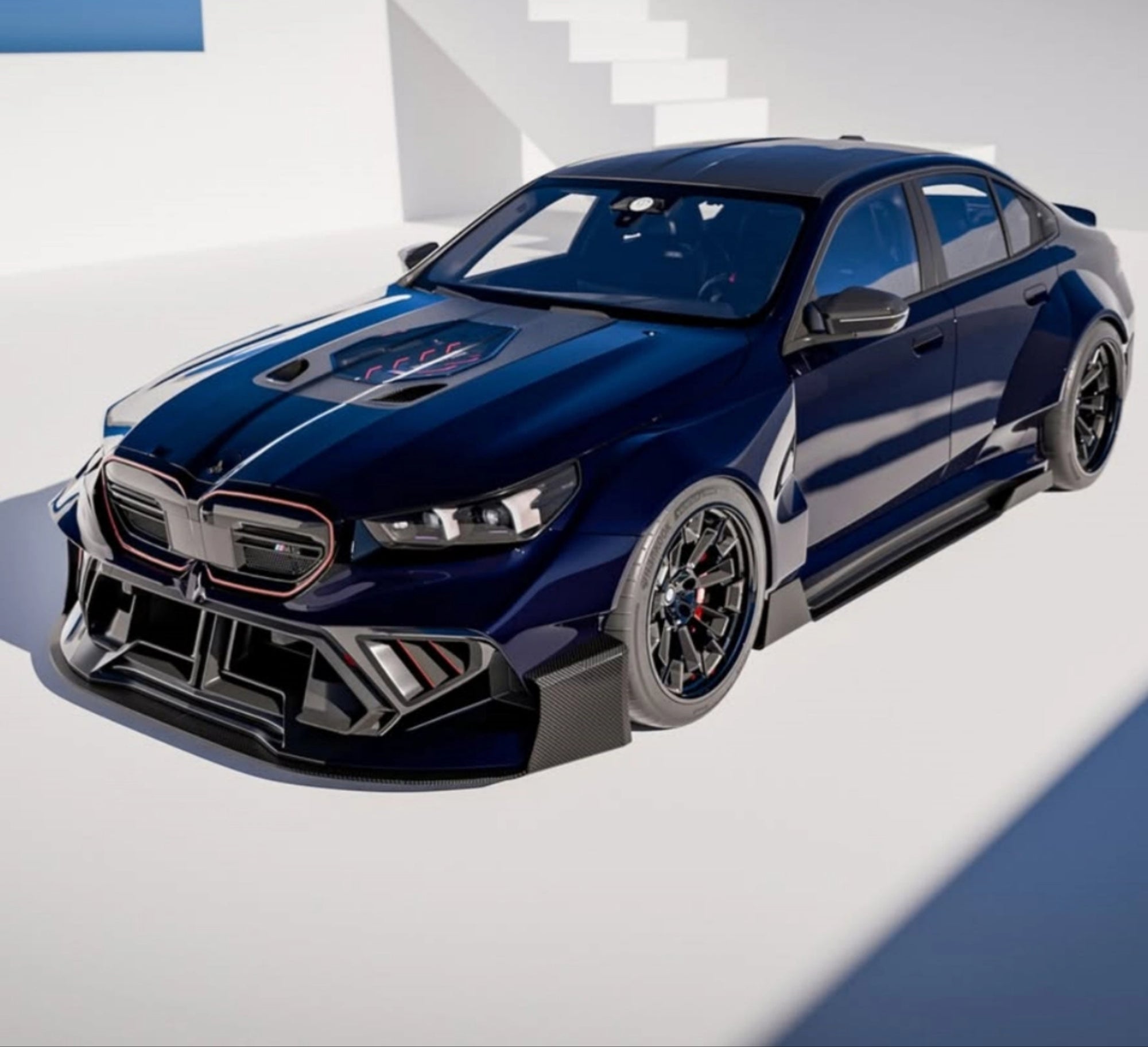 Carbon Fiber Engine Cover bonnet w/ Transparent window -  BMW M5 G90