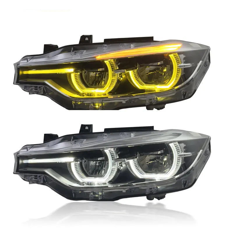 BMW F30 3 series Yellow/White Switchable LCI Style  V2 Headlights - BMW F30 3 series / F35
