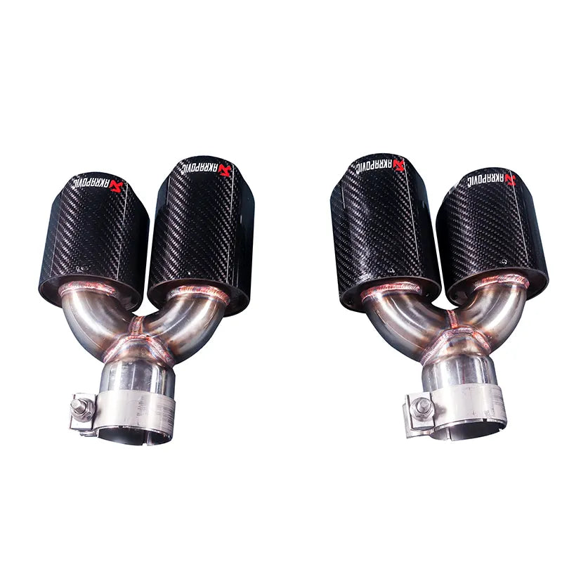 Carbon Fiber Y Pipe Exhaust Tips ( Single to Dual) V2