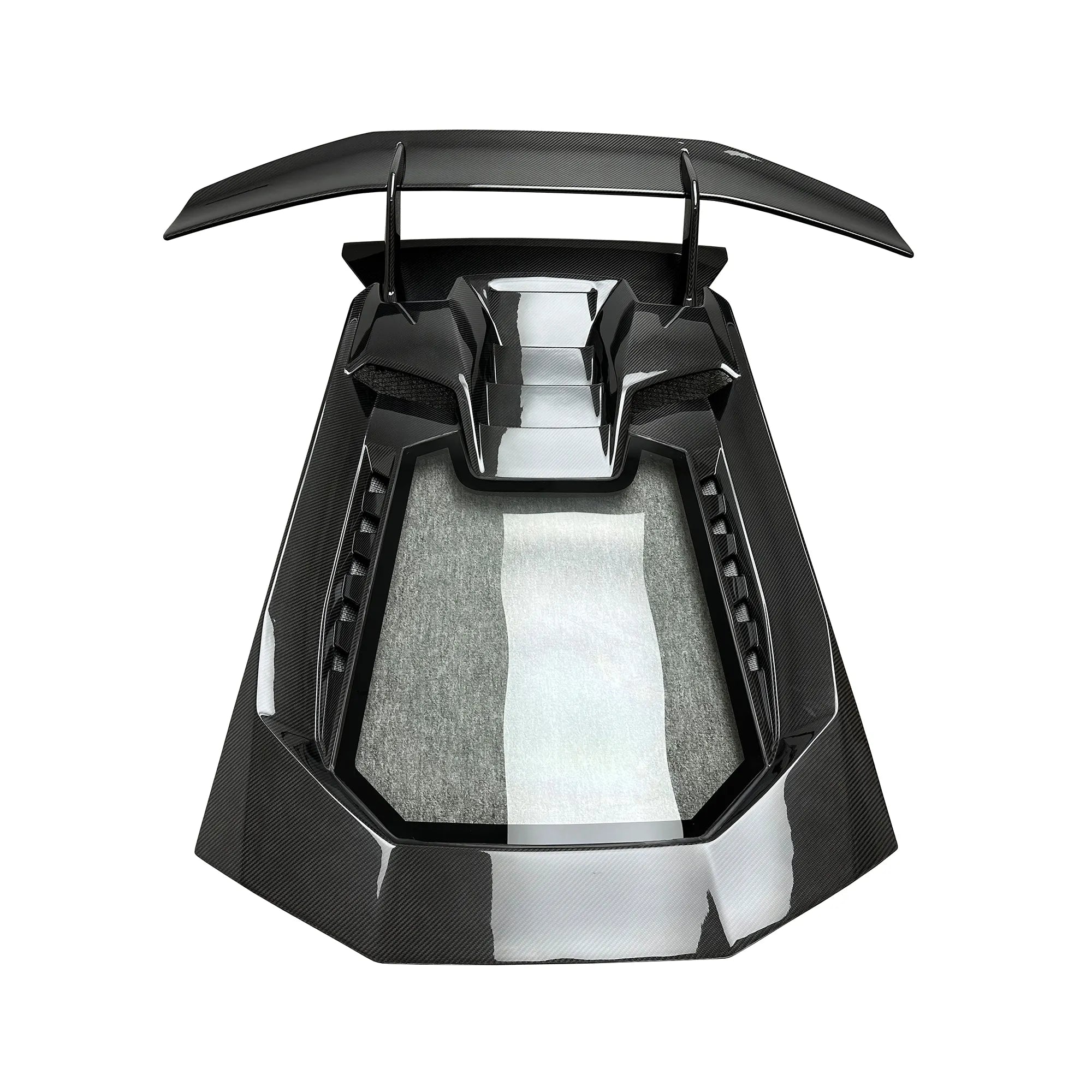 Dry Carbon Fiber Performante Style Rear Engine Hood Bonnet W/ Rear Spoiler Wing - Lamborghini Huracan LP580 LP610