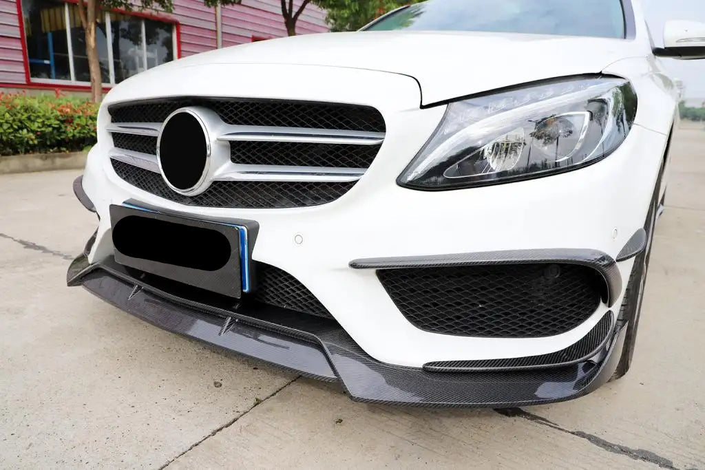 Carbon Fiber Front Splitter Lip V2 - Mercedes C-Class W205 Sport C205 C43 AMG Coupe  15-18