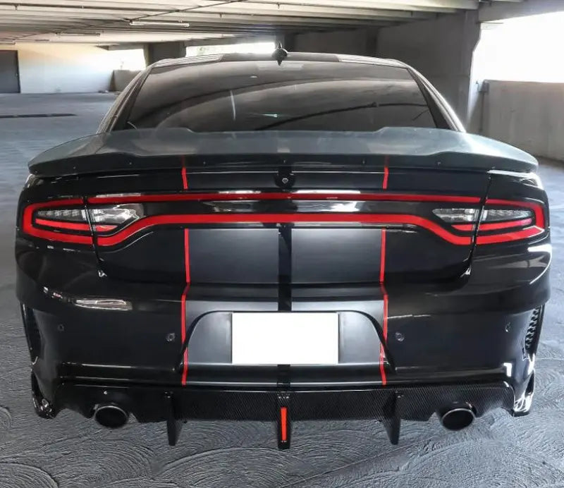 Carbon Fiber Rear Diffuser W/Led - 2020-24 Dodge Charger Widebody