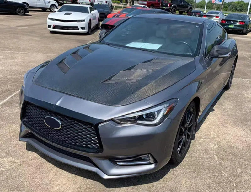 Carbon Fiber Front Engine Vented Hood - 2016+Infiniti Q60