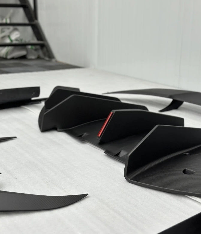 Carbon Fiber V Style Rear Diffuser w/LED - Lotus Emira