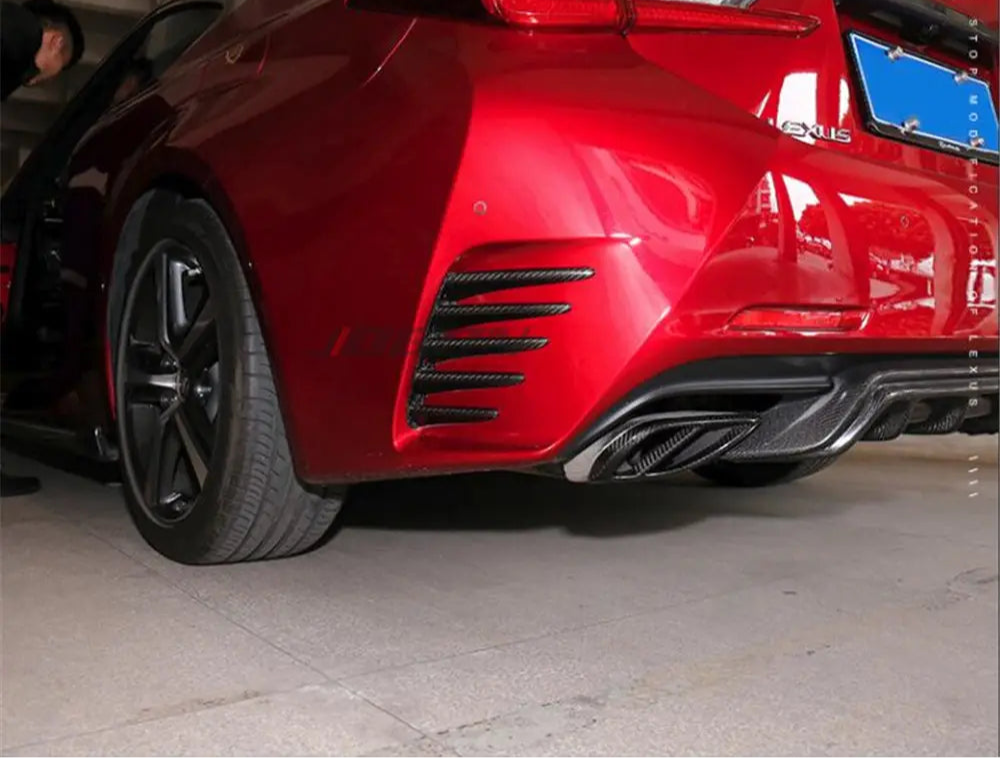 Carbon Fiber Rear Bumper Trim - Lexus RC200t RC300h RC300 RC350 RC F SPORT 2015-2020