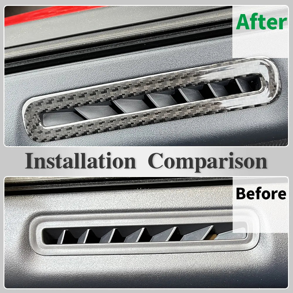 Carbon Fiber Side Door Air Outlet Vent Cover Trim - Ford Mustang S650 GT V8 Dark Horse 2024+