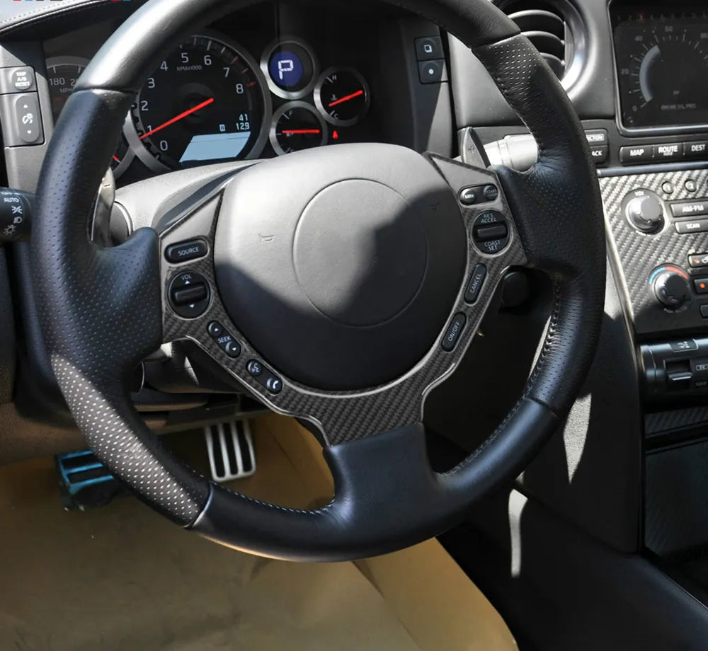 Carbon Fiber Steering Wheel Trim - Nissan GTR R35 2009-2013
