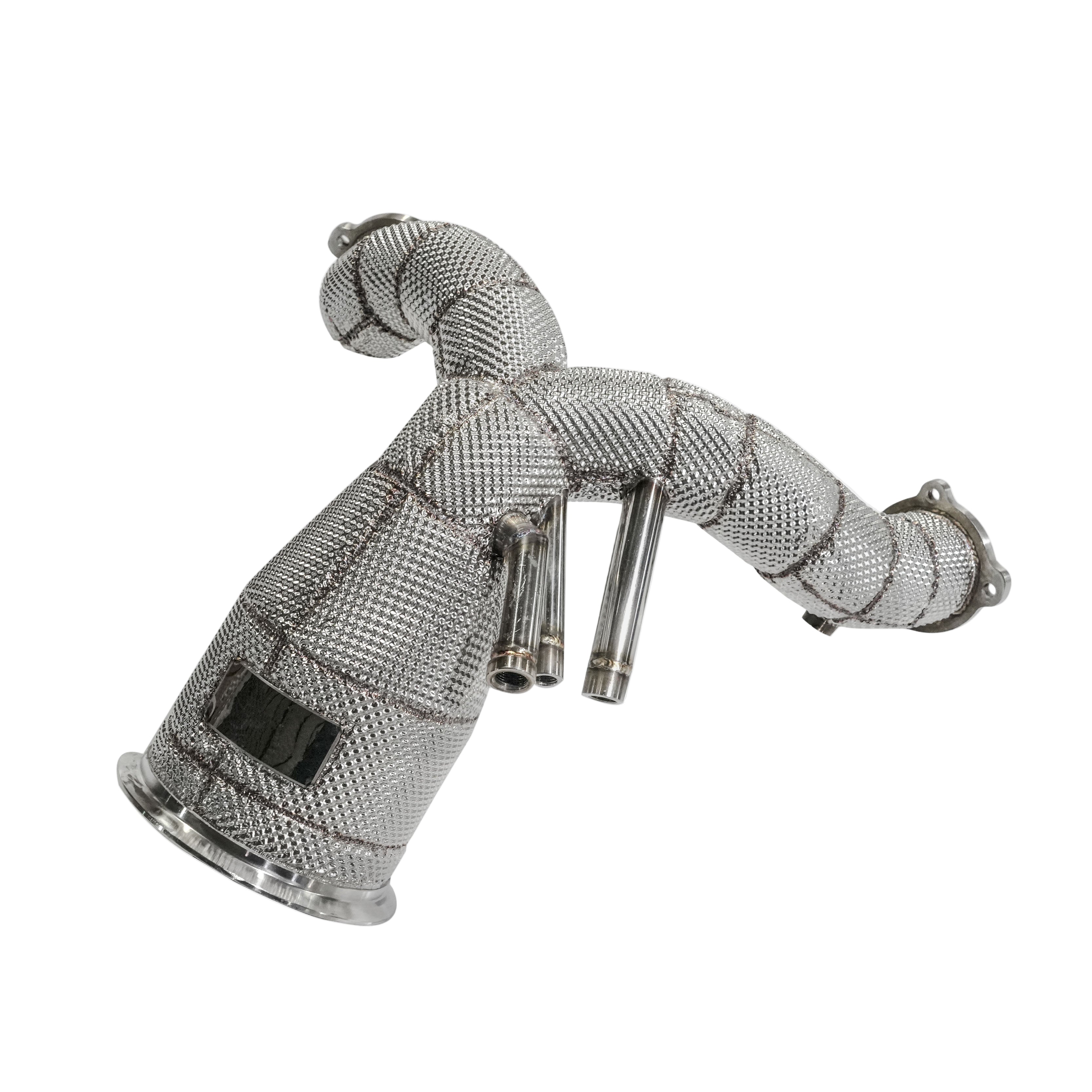 Performance High Flow Catless/Catted Exhaust Downpipe w/ heatshield - Porsche Cayenne 9Y0 3.0T V6 2019-