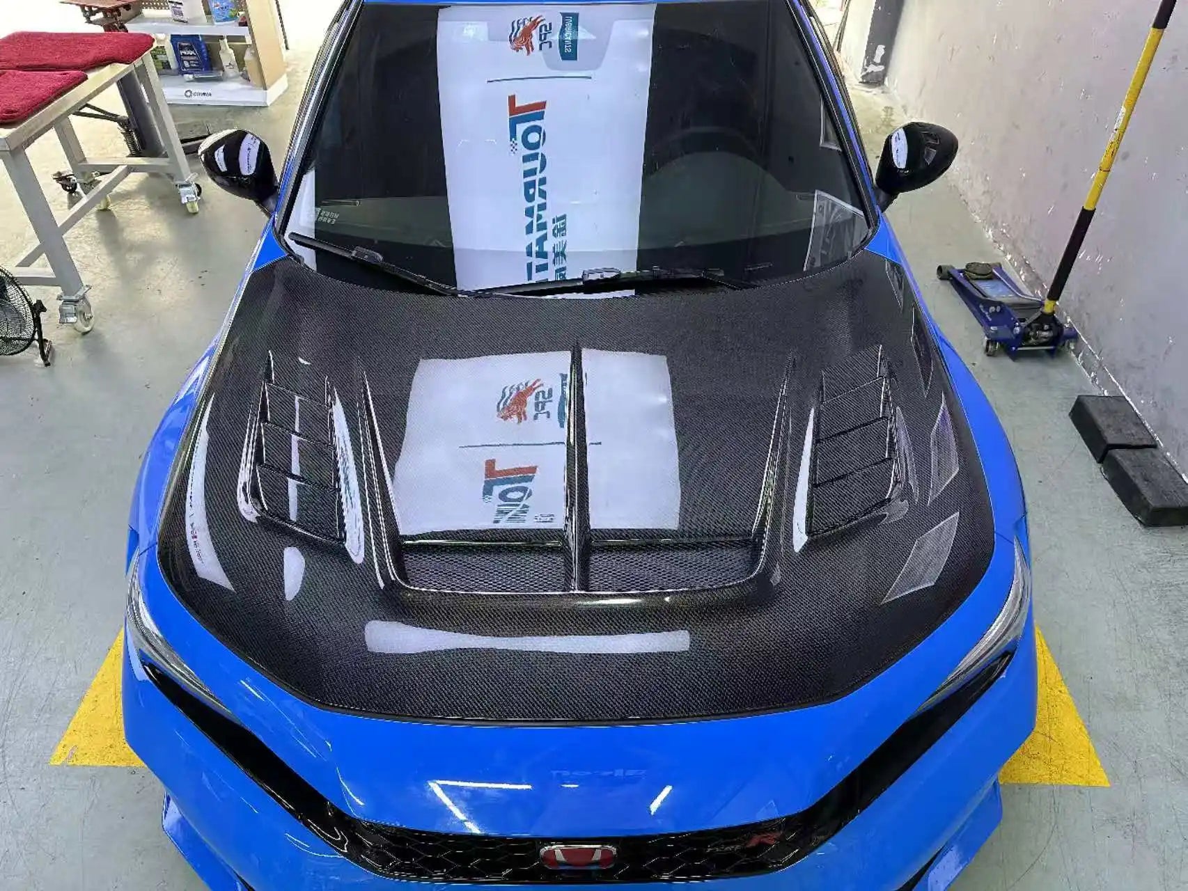 VS Style Carbon Fiber Vented Hood Bonnet - Honda Civic Type R FL5