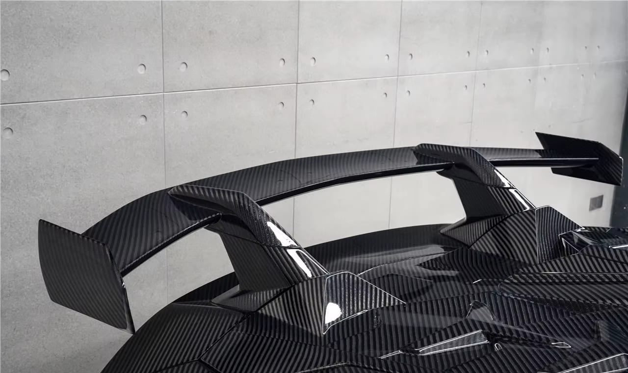 Carbon Fiber SVY Style Rear Wing with Engine Hood - 2011-2021 Aventador LP700 LP740 LP750 Coupe