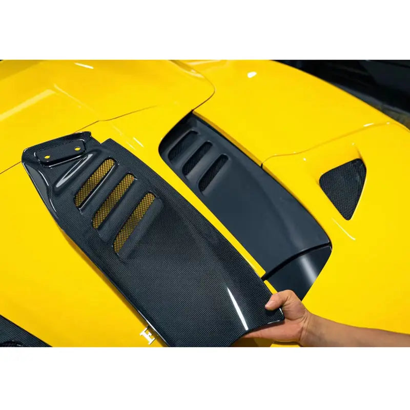 Dry Carbon Fiber Engine Cover Vents Rear Hood Bonnet Air Intake Vent - Ferrari F8 Spider
