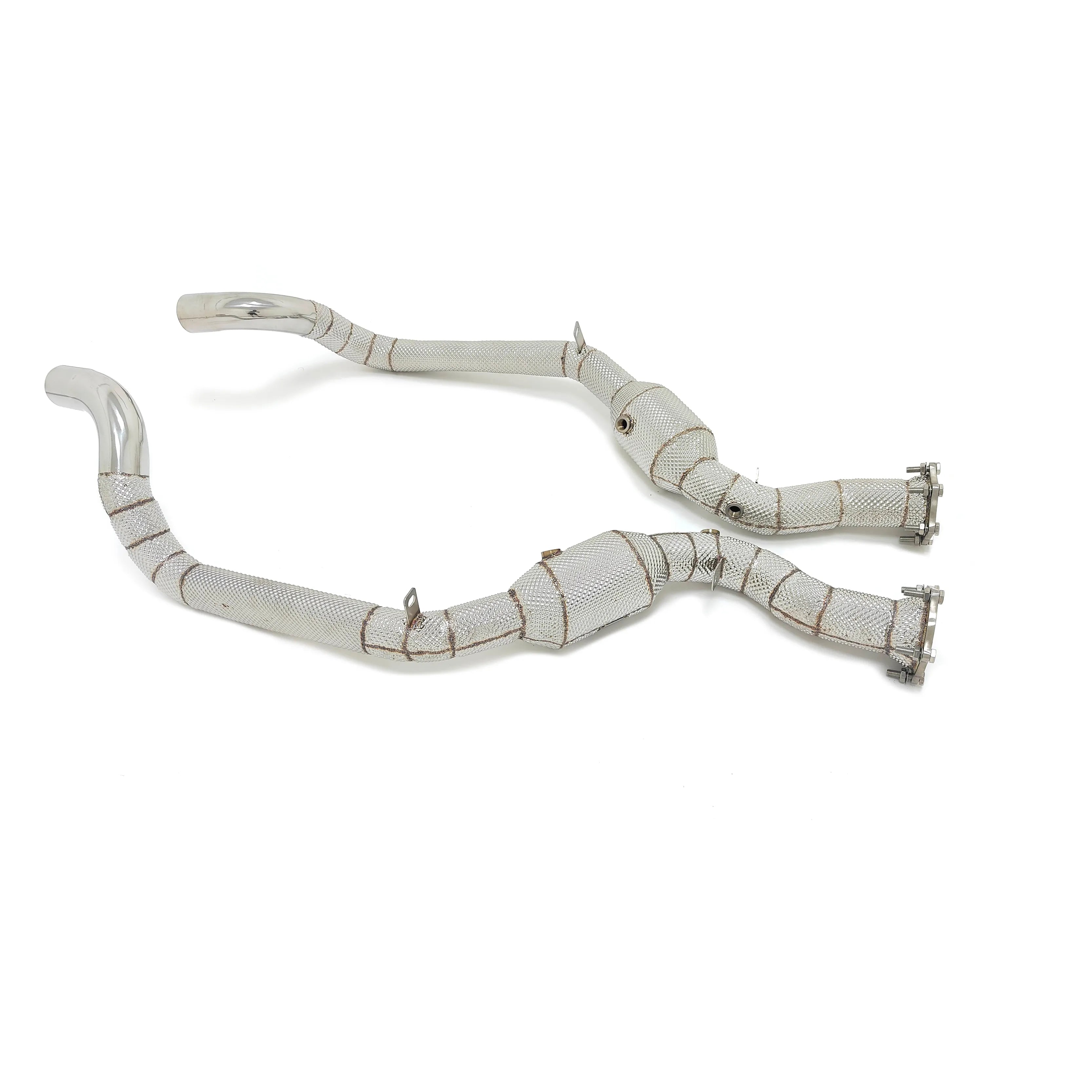 High Flow Sport Cat Downpipe w/ Heat Shield - Porsche Panamera Turbo/Turbo S 970 V8 4.8T