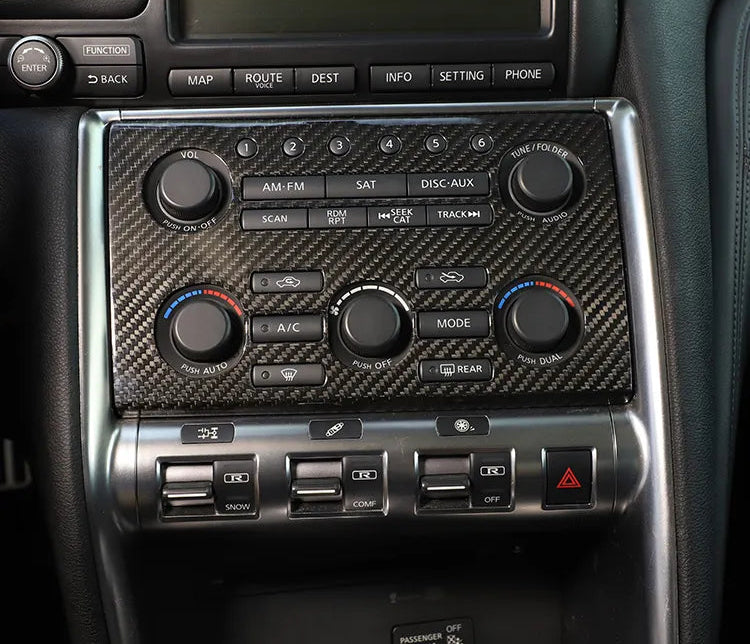 Carbon Fiber Interior Climate and Volume Button Control Panel Trim - Nissan GTR R35 2008-2016