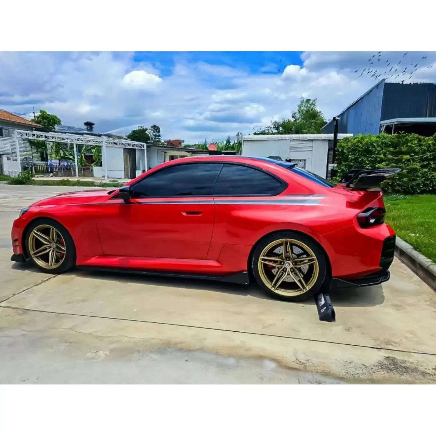 Prepreg Carbon Fiber PT Style Rear Trunk Swan neck Wing - BMW M2 G87