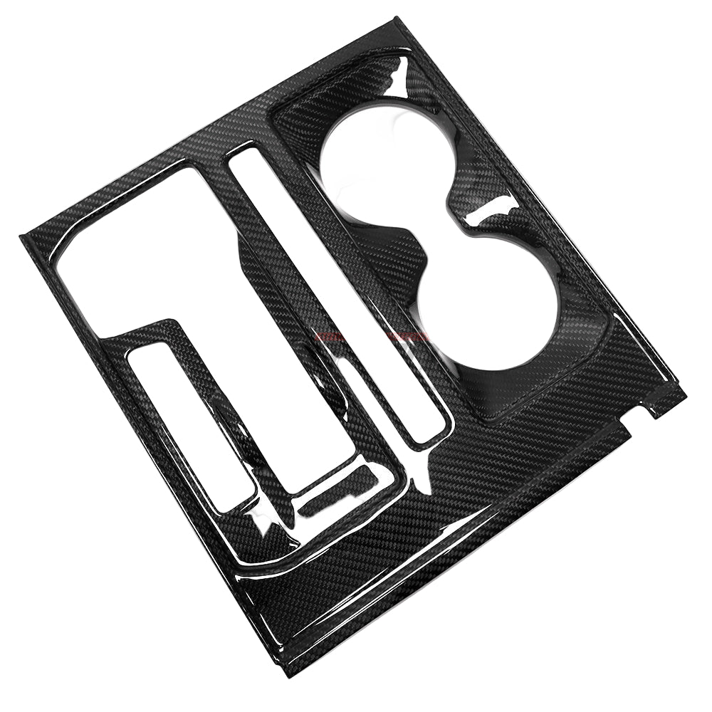 Carbon Fiber Center console Cup holder Trim Cover - Ford F-150 F150 Raptor Platinum 2021 2022 2023 2024