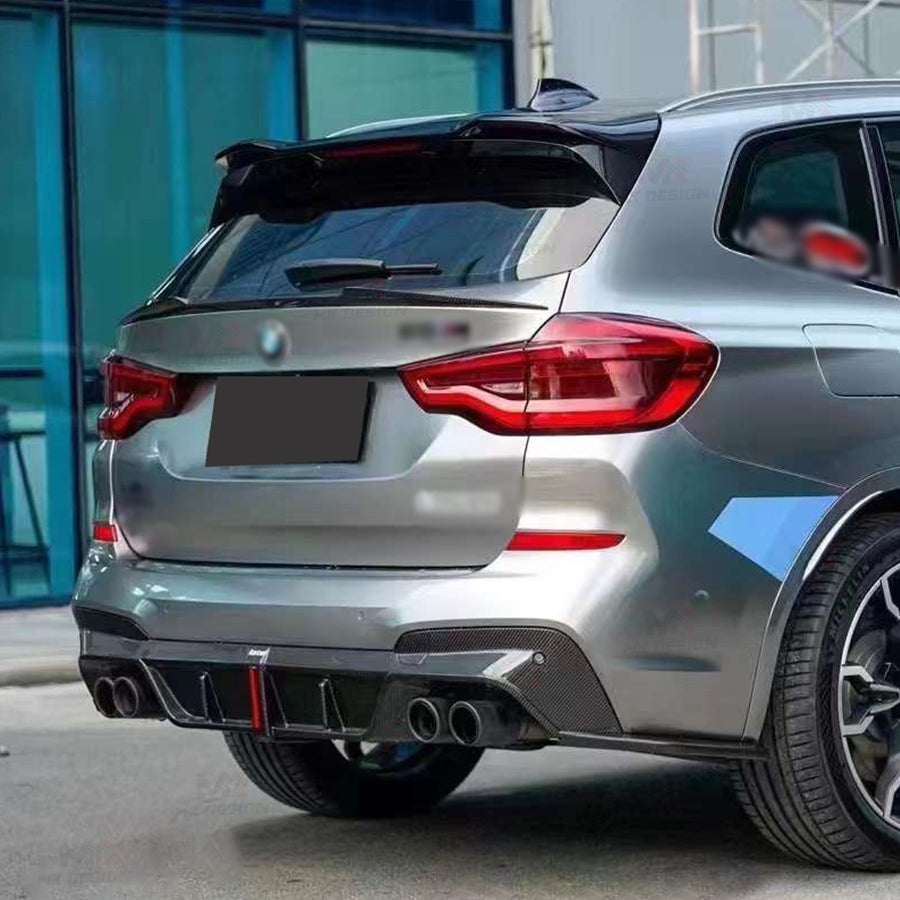 Carbon Fiber K Style Rear Diffuser w/ LED - BMW G01 X3 M Sport