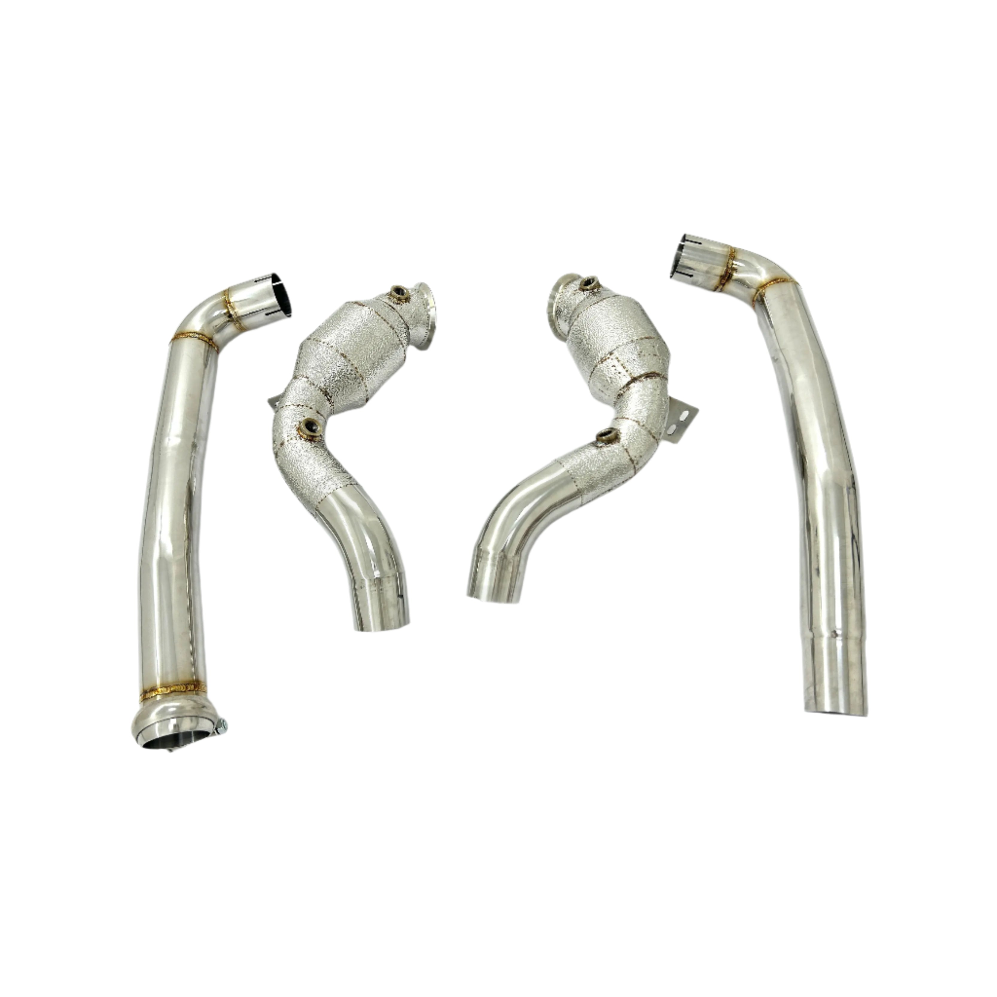 Performance Exhaust Downpipes w/ HeatShield - Mercedes Benz AMG GT GTC GTR GTS 4.0T