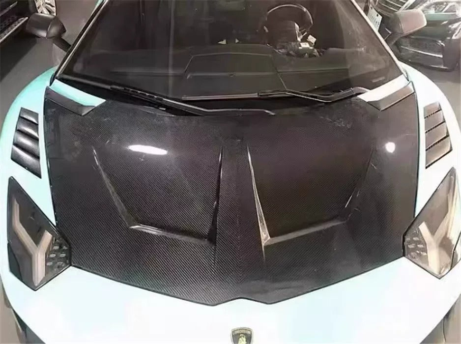 1016 Style Dry Carbon Fiber Front Hood - Lamborghini Aventador