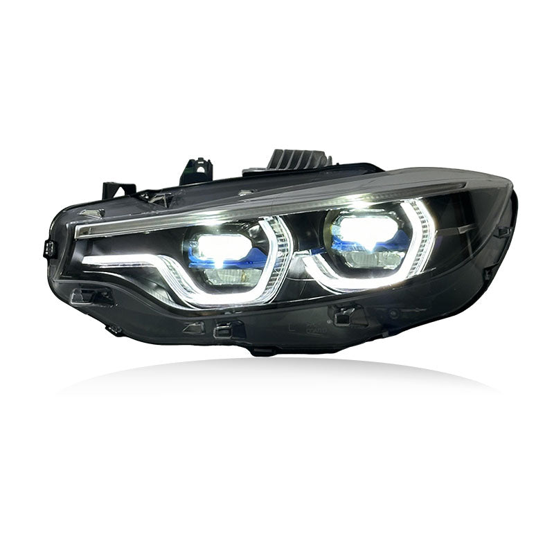 IKON Style Plug N Play Headlights V3 Switchable WHITE/YELLOW/AMBER DRL Upgrade - BMW F32 F33 F36 4 Series F80 F82 M3 M4