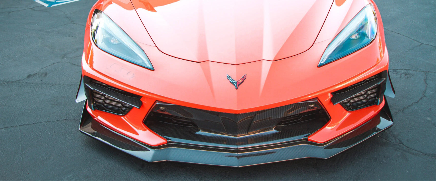 Prepreg Carbon Fiber Front Bumper Light Lamp Cover Canard - Chevrolet Corvette C8