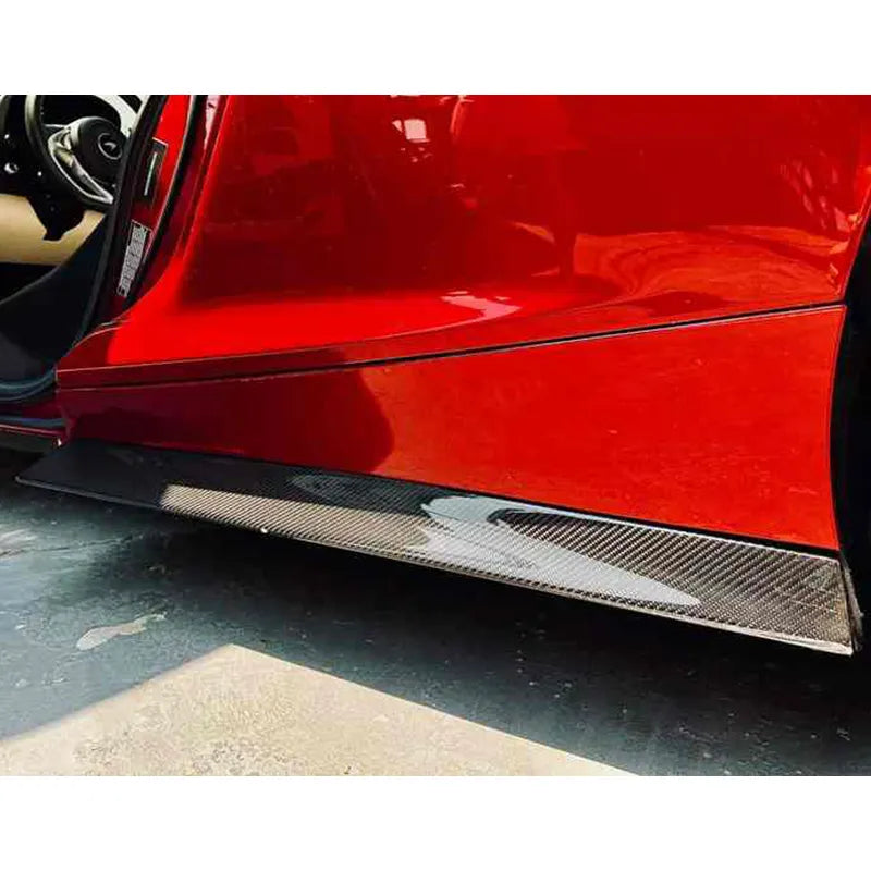 Prepreg Carbon Fiber Side Skirt Door Extensions Set V2 - Mclaren GT
