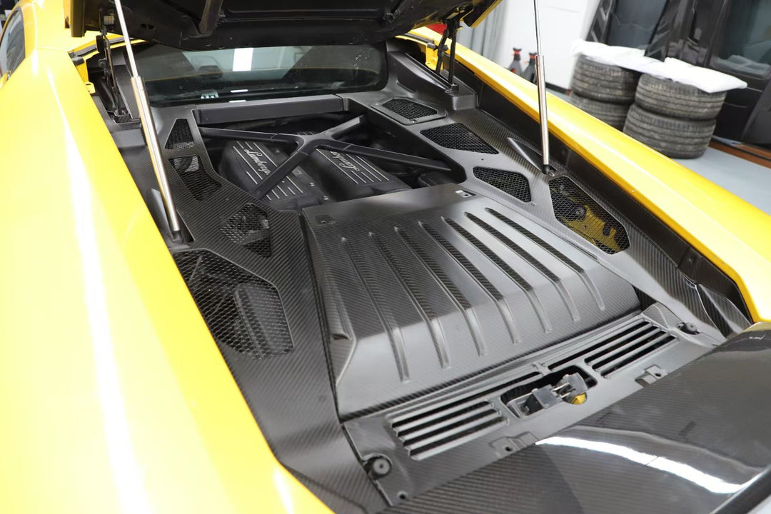 Carbon Fiber Engine Bay Cover Interior Trim - Lamborghini Huracan EVO