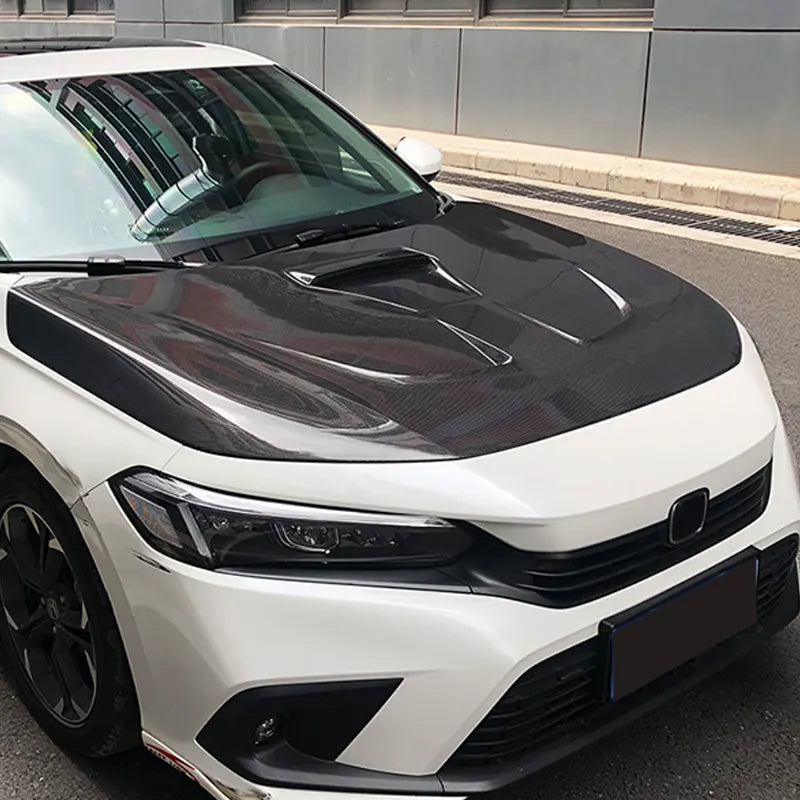 Carbon Fiber Engine Bonnet Vented Hood V2 - Honda Civic 11th Gen