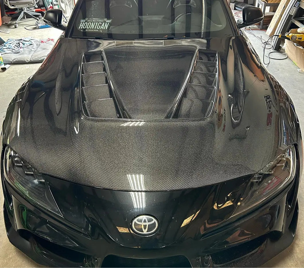 Carbon Fiber Vented Front Engine Hood V2 - Toyota Supra GR A90 A91 MK5