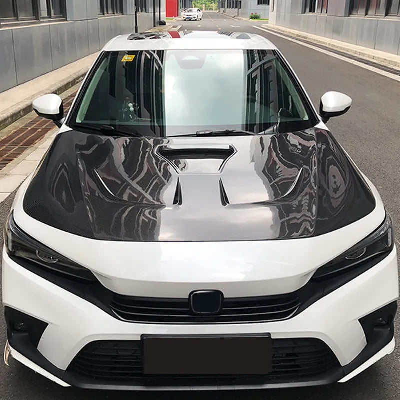 Carbon Fiber Engine Bonnet Vented Hood V2 - Honda Civic 11th Gen