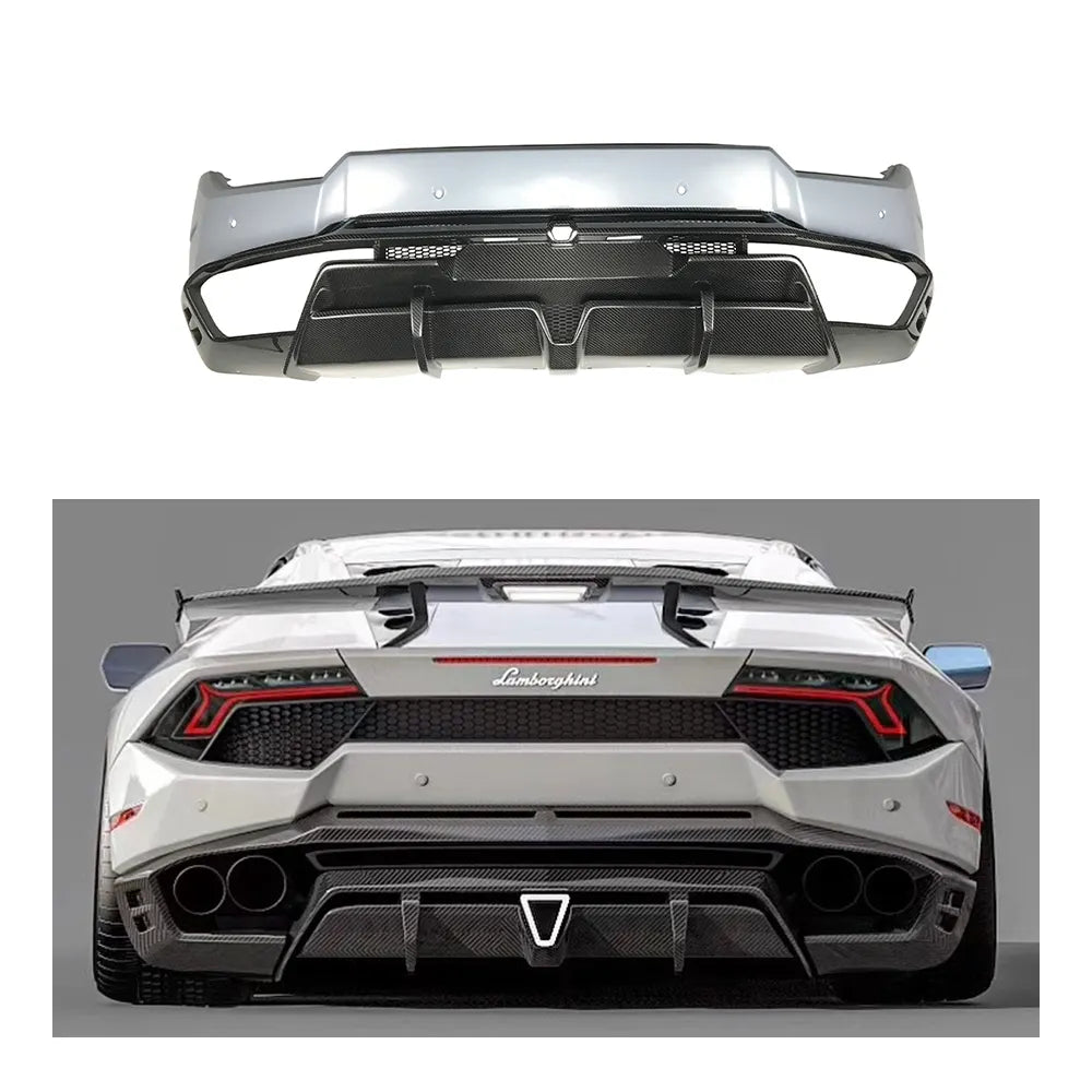 Prepreg Carbon Fiber Rear Bumper Replacement - Lamborghini Huracan LP610-4 LP580