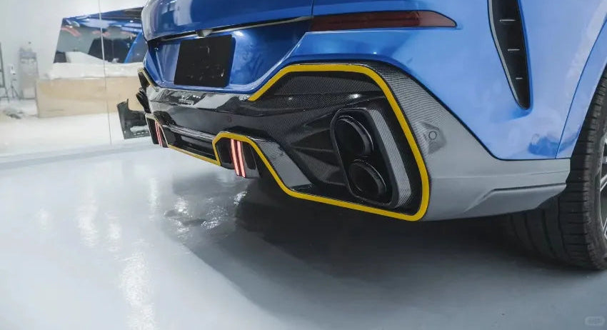 Carbon Fiber Rear Diffuser W/ LED - BMW X6 G06 M Sport